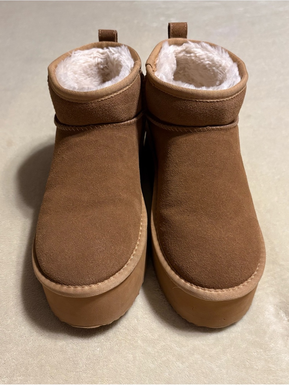 Dream Pairs Tan Suede Plush-Lined Women's Slip-On Slippers